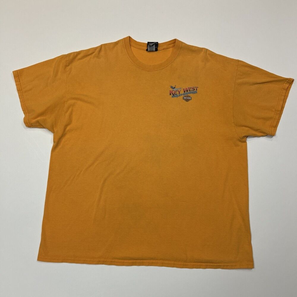 Harley-Davidson Shirt Adult 2XL XX Yellow Short Sleeve Biker Tee Motorcycle Mens